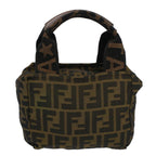 FENDI Zucca Canvas Hand Bag Brown Blackyk8449