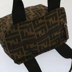 FENDI Zucca Canvas Hand Bag Brown Blackyk8449