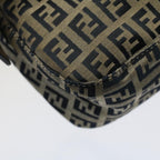 FENDI Zucchino Canvas Mamma Baguette Shoulder Bag Gray Navyyk8484