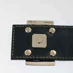 FENDI Zucchino Canvas Mamma Baguette Shoulder Bag Gray Navyyk8484