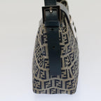 FENDI Zucchino Canvas Mamma Baguette Shoulder Bag Gray Navyyk8484