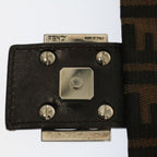 FENDI Zucca Canvas Mamma Baguette Shoulder Bag Brown Blackyk8485