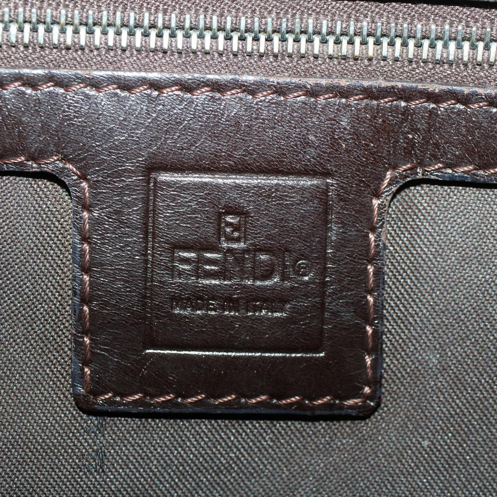 FENDI Zucca Canvas Mamma Baguette Shoulder Bag Brown Blackyk8485