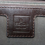 FENDI Zucca Canvas Mamma Baguette Shoulder Bag Brown Blackyk8485