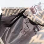 FENDI Zucca Canvas Mamma Baguette Shoulder Bag Brown Blackyk8485