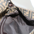 FENDI Zucca Canvas Mamma Baguette Shoulder Bag Brown Blackyk8485