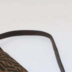 FENDI Zucca Canvas Mamma Baguette Shoulder Bag Brown Blackyk8485