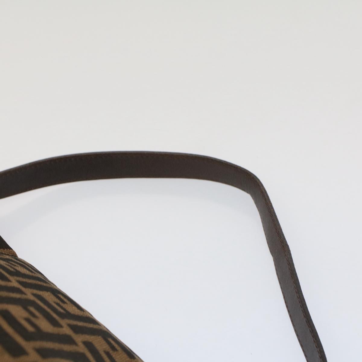 FENDI Zucca Canvas Mamma Baguette Shoulder Bag Brown Blackyk8485