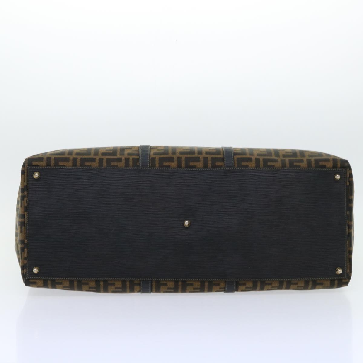 FENDI Zucca Canvas Boston Bag Brown Blackyk8493