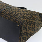 FENDI Zucca Canvas Boston Bag Brown Blackyk8493