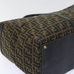 FENDI Zucca Canvas Boston Bag Brown Blackyk8493