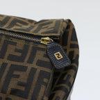 FENDI Zucca Canvas Boston Bag Brown Blackyk8493