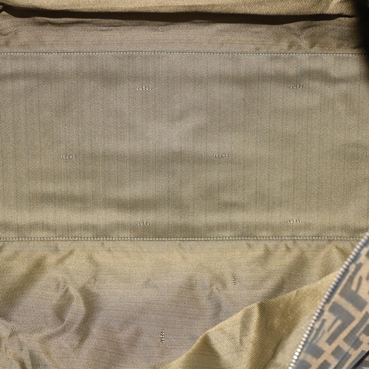 FENDI Zucca Canvas Boston Bag Brown Blackyk8493