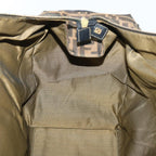 FENDI Zucca Canvas Boston Bag Brown Blackyk8493