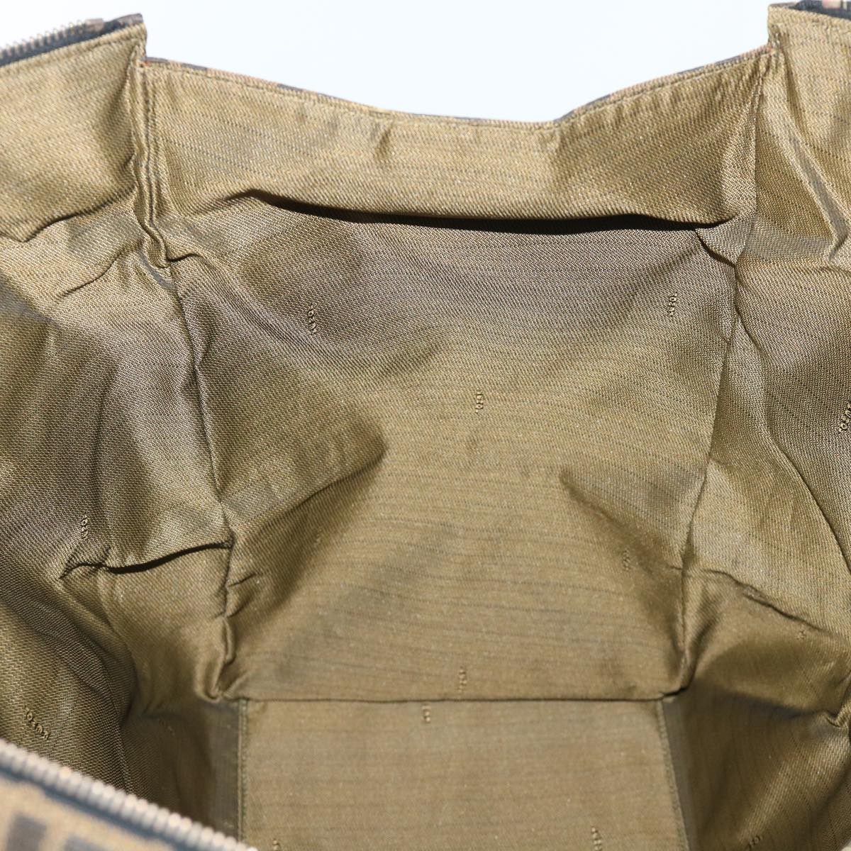 FENDI Zucca Canvas Boston Bag Brown Blackyk8493