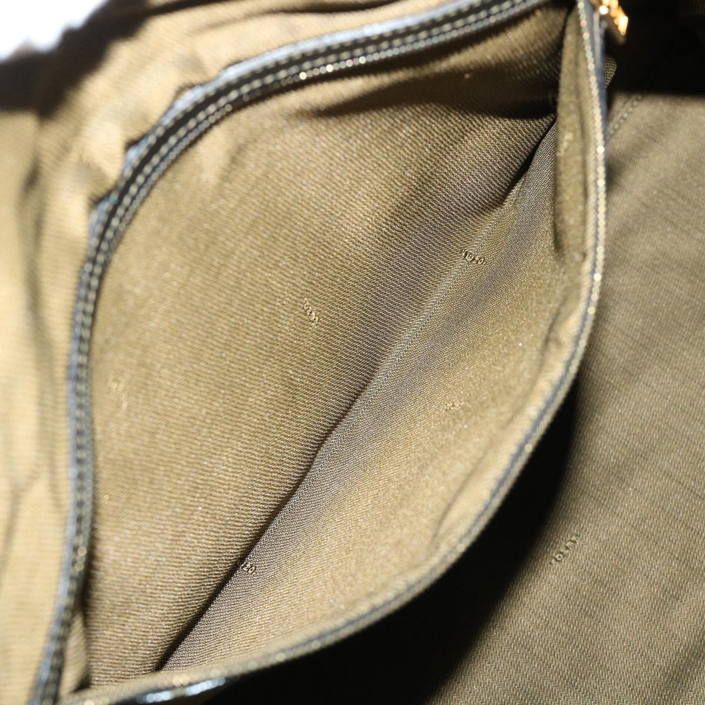 FENDI Zucca Canvas Boston Bag Brown Blackyk8493