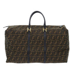 FENDI Zucca Canvas Boston Bag Brown Blackyk8493