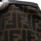 FENDI Zucca Canvas Boston Bag Brown Blackyk8493
