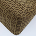 FENDI Zucchino Canvas Mamma Baguette Shoulder Bag Beigeyk8498