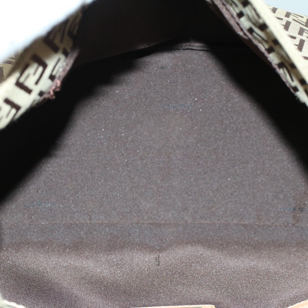 FENDI Zucchino Canvas Mamma Baguette Shoulder Bag Beigeyk8498