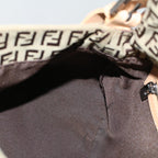 FENDI Zucchino Canvas Mamma Baguette Shoulder Bag Beigeyk8498