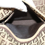 FENDI Zucchino Canvas Mamma Baguette Shoulder Bag Beigeyk8498