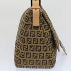 FENDI Zucchino Canvas Mamma Baguette Shoulder Bag Beigeyk8498