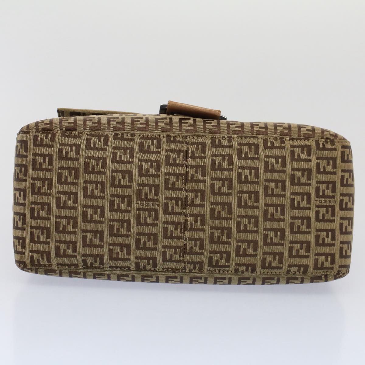 FENDI Zucchino Canvas Mamma Baguette Shoulder Bag Beigeyk8498