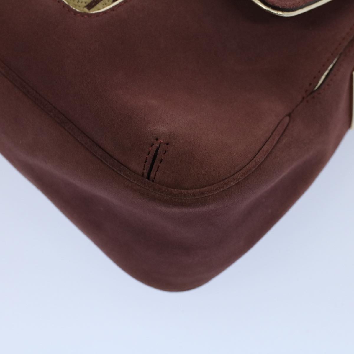 FENDI Zucchino Canvas Chain Shoulder Bag Beigeyk8513