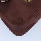 FENDI Zucchino Canvas Chain Shoulder Bag Beigeyk8513
