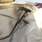 FENDI Zucchino Canvas Chain Shoulder Bag Beigeyk8513