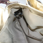 FENDI Zucchino Canvas Chain Shoulder Bag Beigeyk8513
