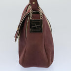 FENDI Zucchino Canvas Chain Shoulder Bag Beigeyk8513