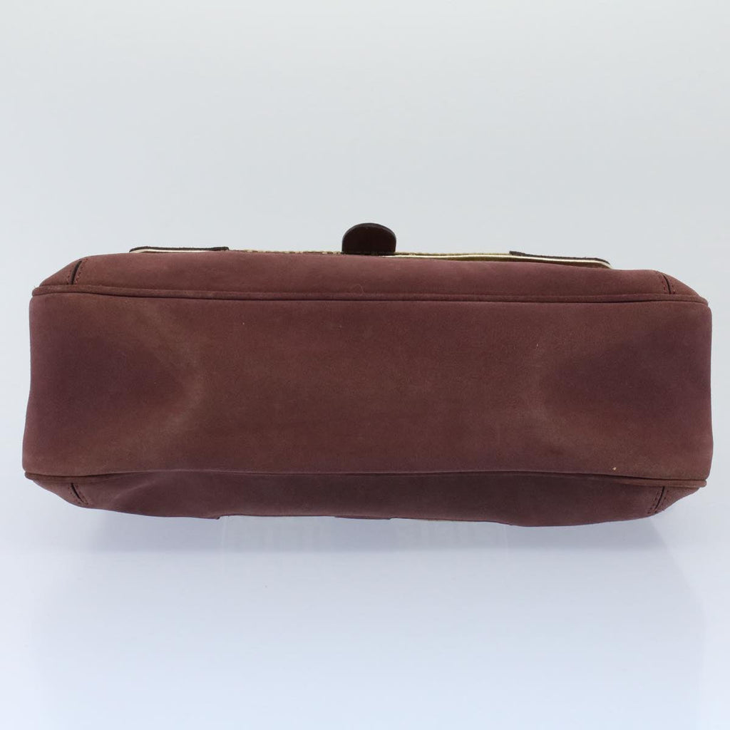 FENDI Zucchino Canvas Chain Shoulder Bag Beigeyk8513