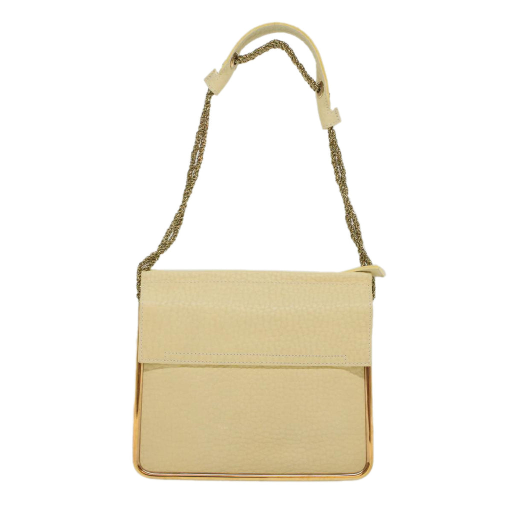 Chloe Chain Sally Shoulder Bag Leather Beige yk8515