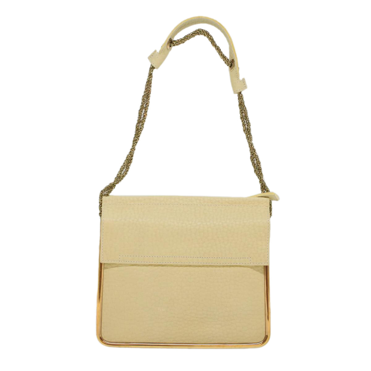 Chloe Chain Sally Shoulder Bag Leather Beige yk8515