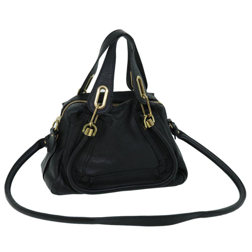 Chloe Shoulder Bag Leather 2way Black 01-13-50-65 yk8538