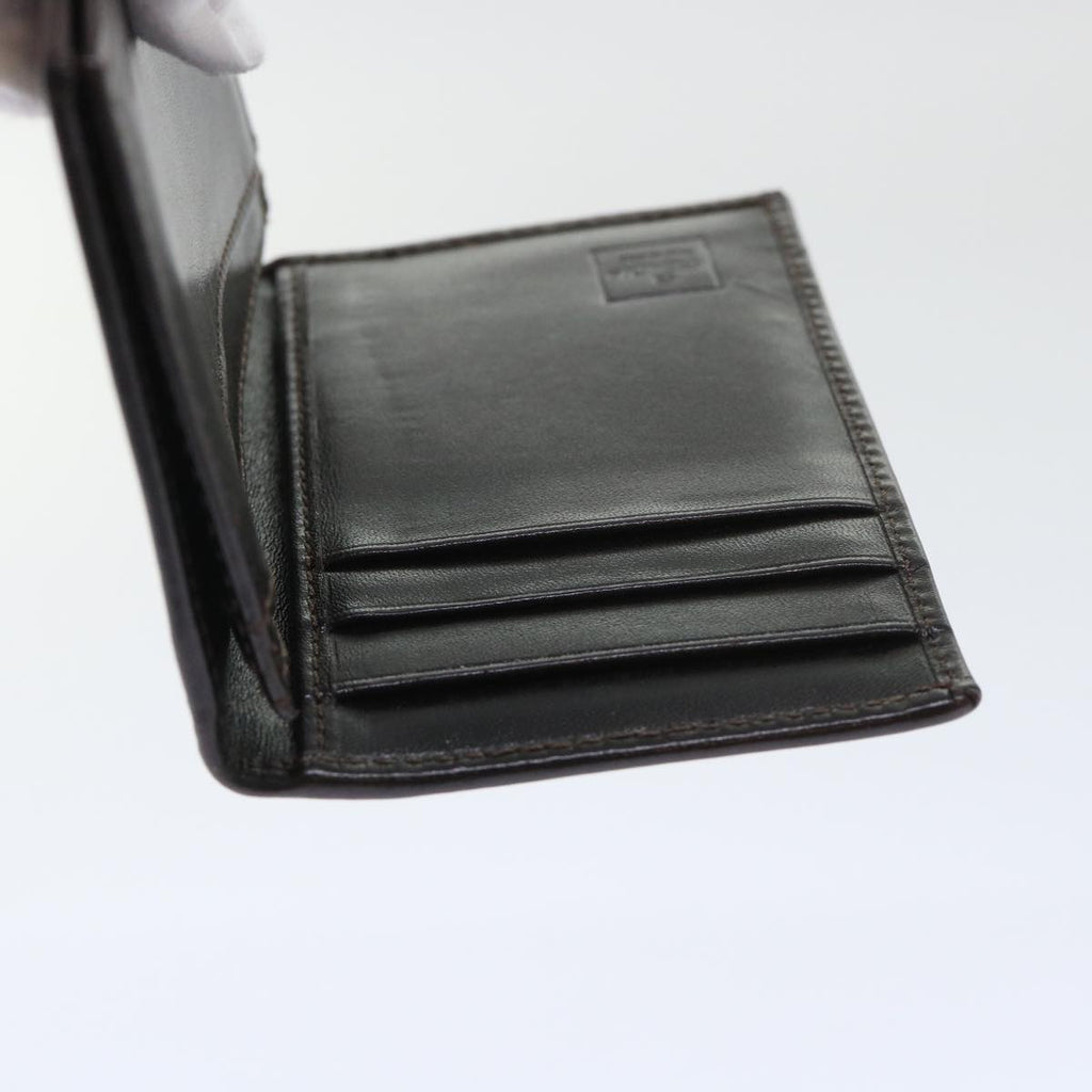 FENDI Zucca Canvas Card Case Black Brownyk8552