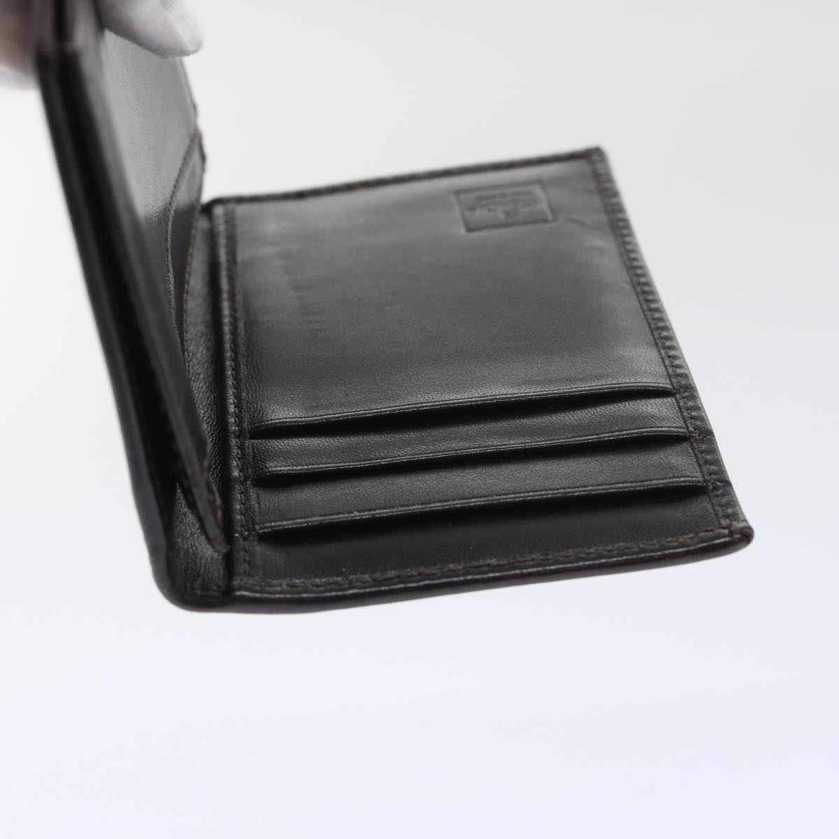 FENDI Zucca Canvas Card Case Black Brownyk8552