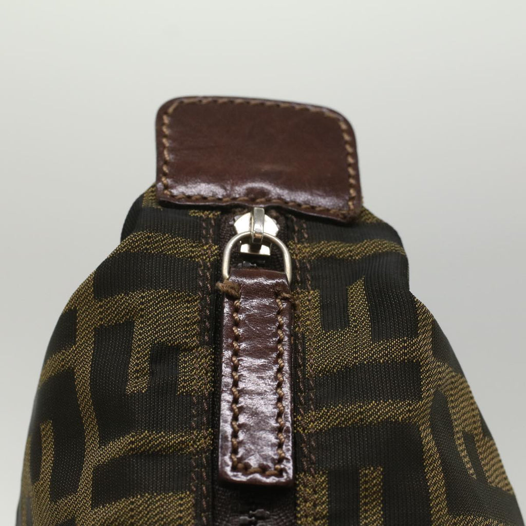 FENDI Zucca Canvas Pouch Black Brownyk8572