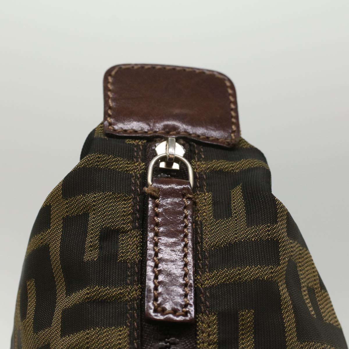 FENDI Zucca Canvas Pouch Black Brownyk8572