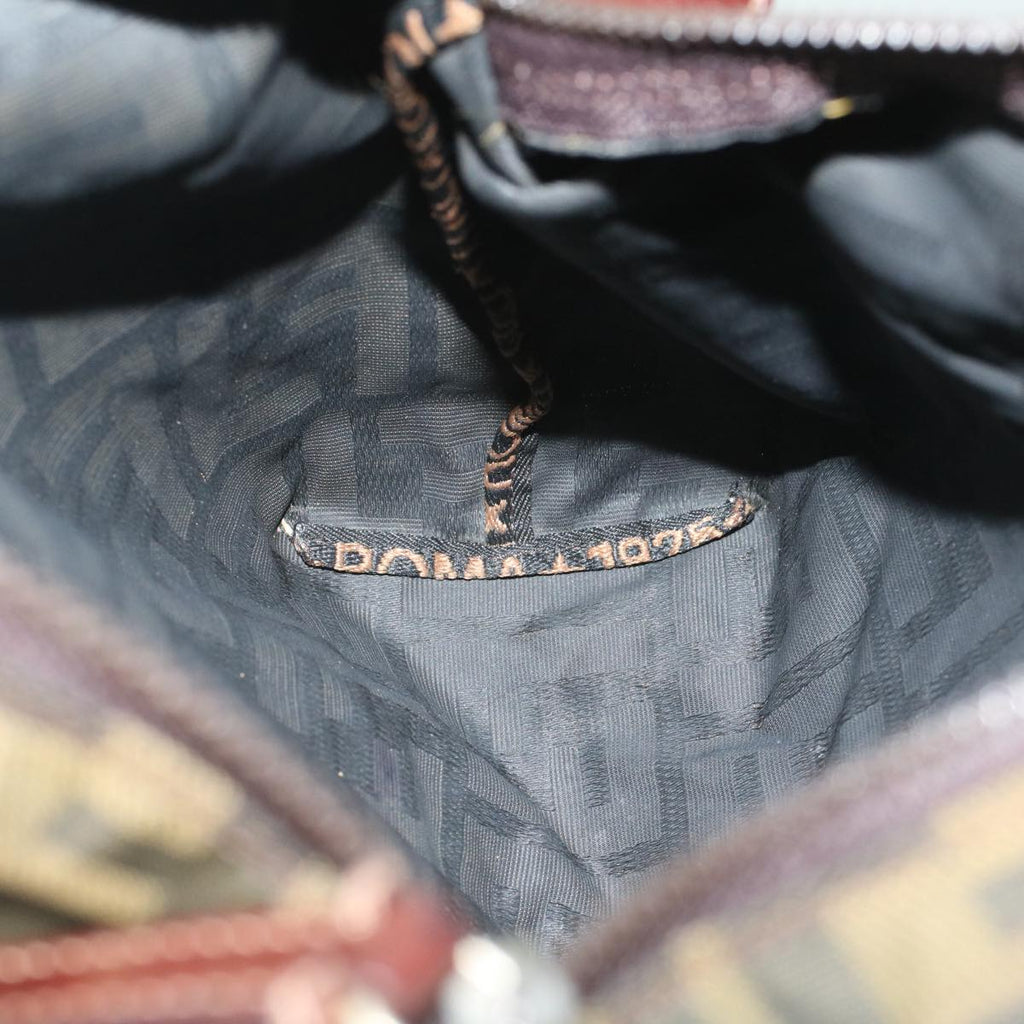 FENDI Zucca Canvas Pouch Black Brownyk8572