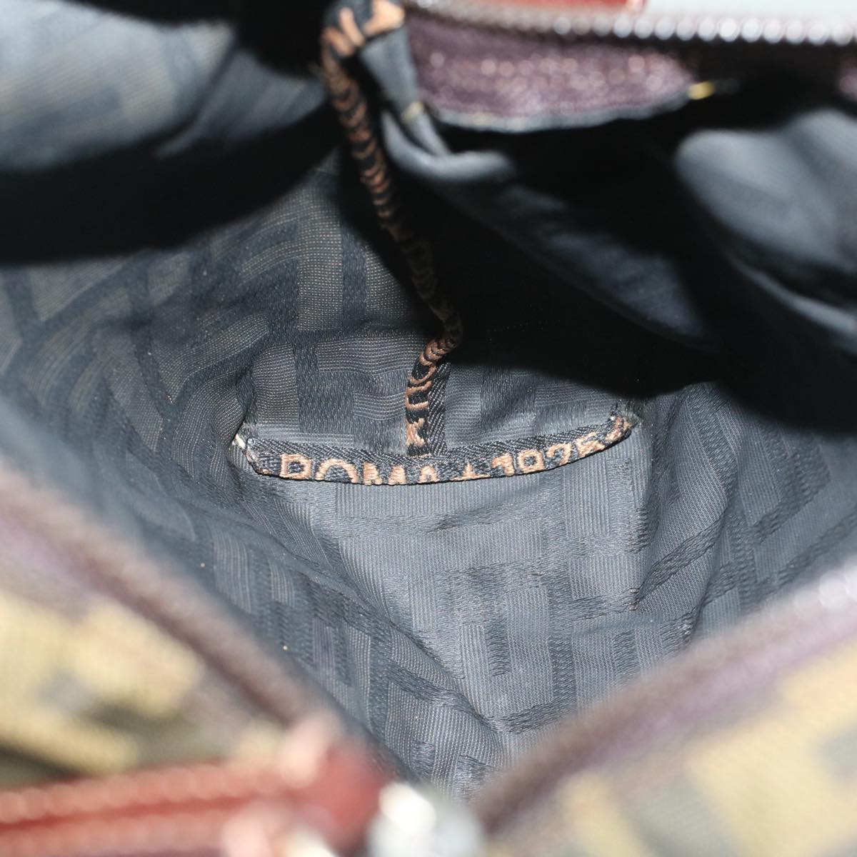 FENDI Zucca Canvas Pouch Black Brownyk8572