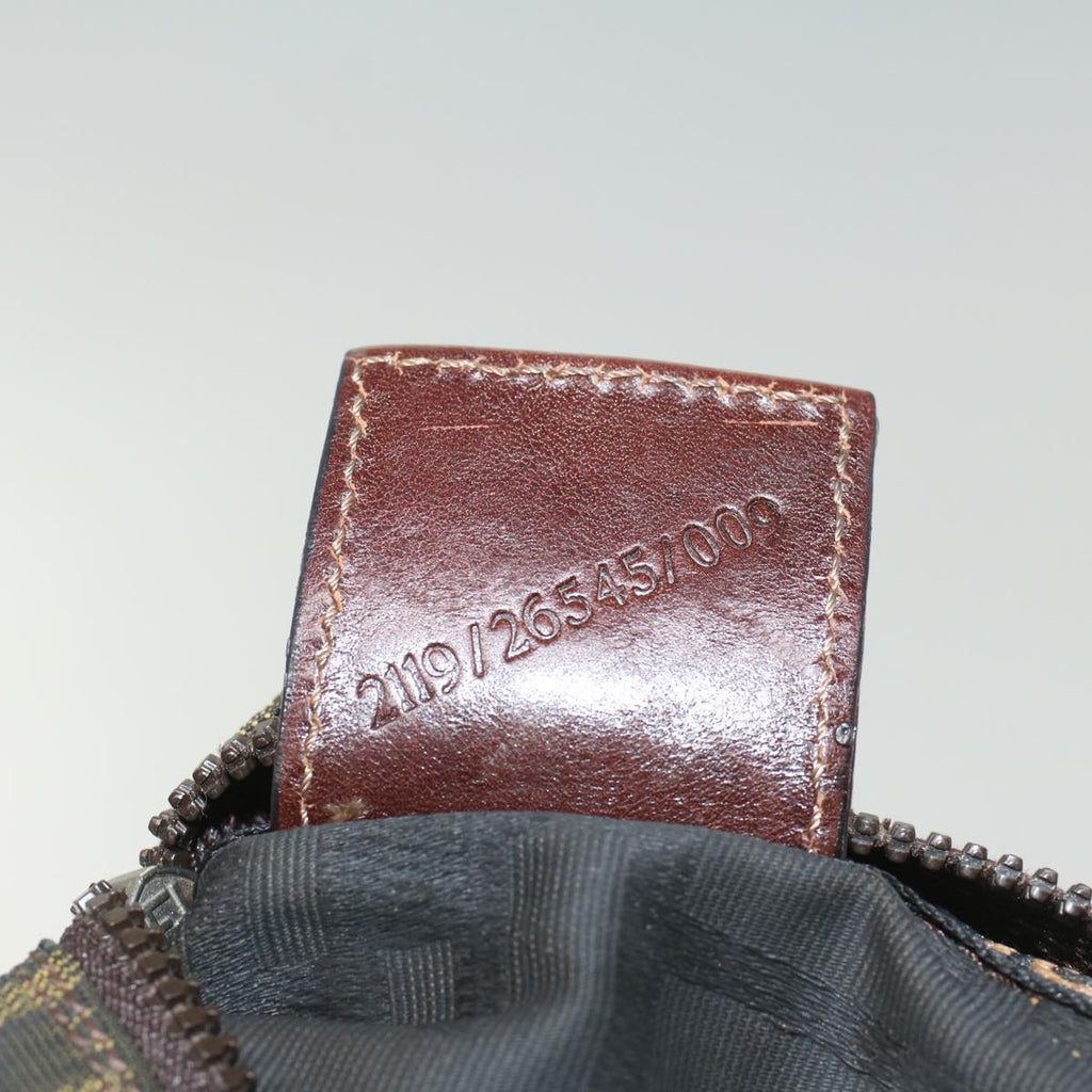 FENDI Zucca Canvas Pouch Black Brownyk8572