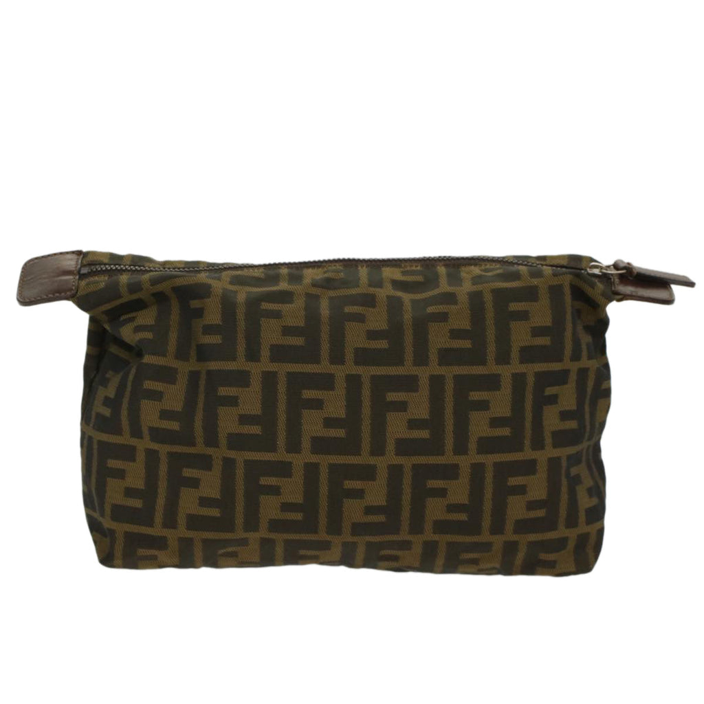 FENDI Zucca Canvas Pouch Black Brownyk8572