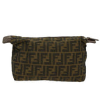 FENDI Zucca Canvas Pouch Black Brownyk8572