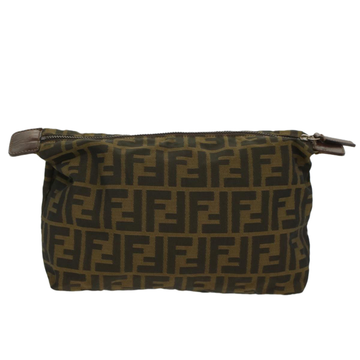 FENDI Zucca Canvas Pouch Black Brownyk8572