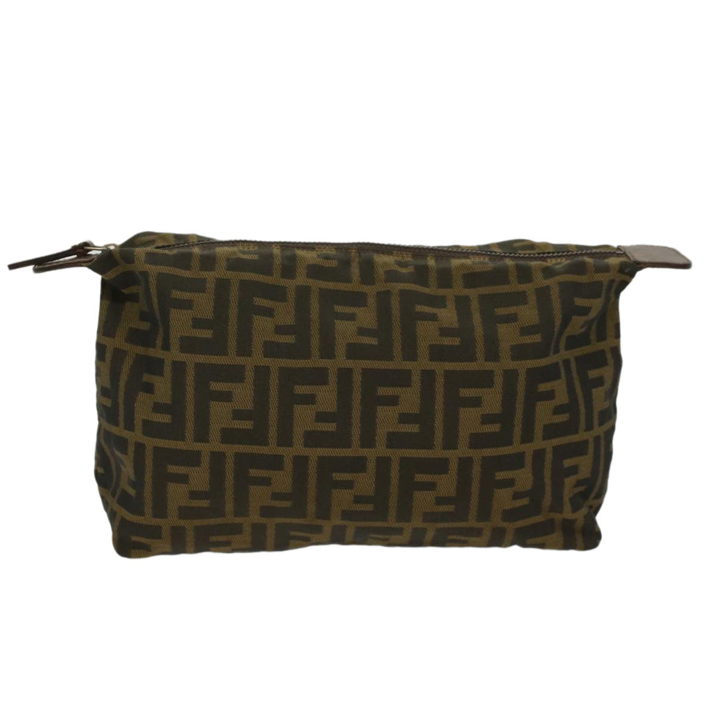 FENDI Zucca Canvas Pouch Black Brownyk8572