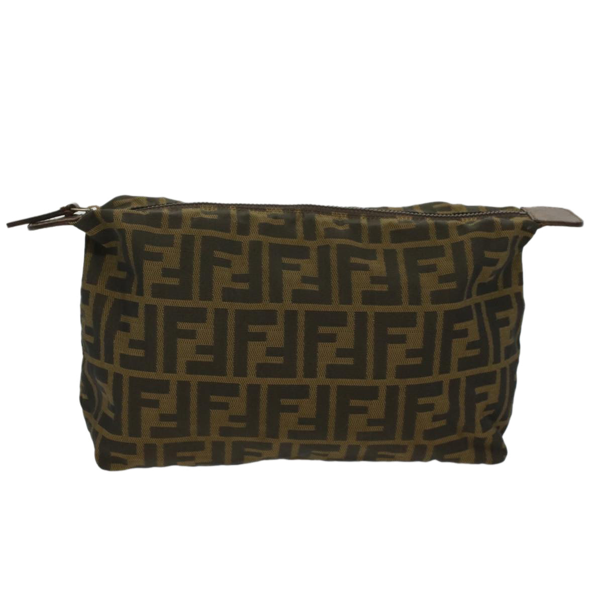 FENDI Zucca Canvas Pouch Black Brownyk8572