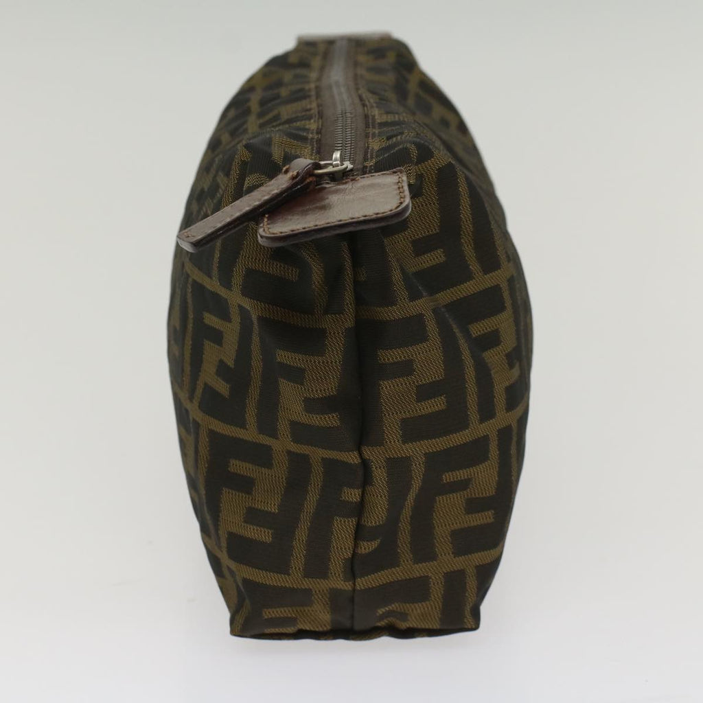 FENDI Zucca Canvas Pouch Black Brownyk8572